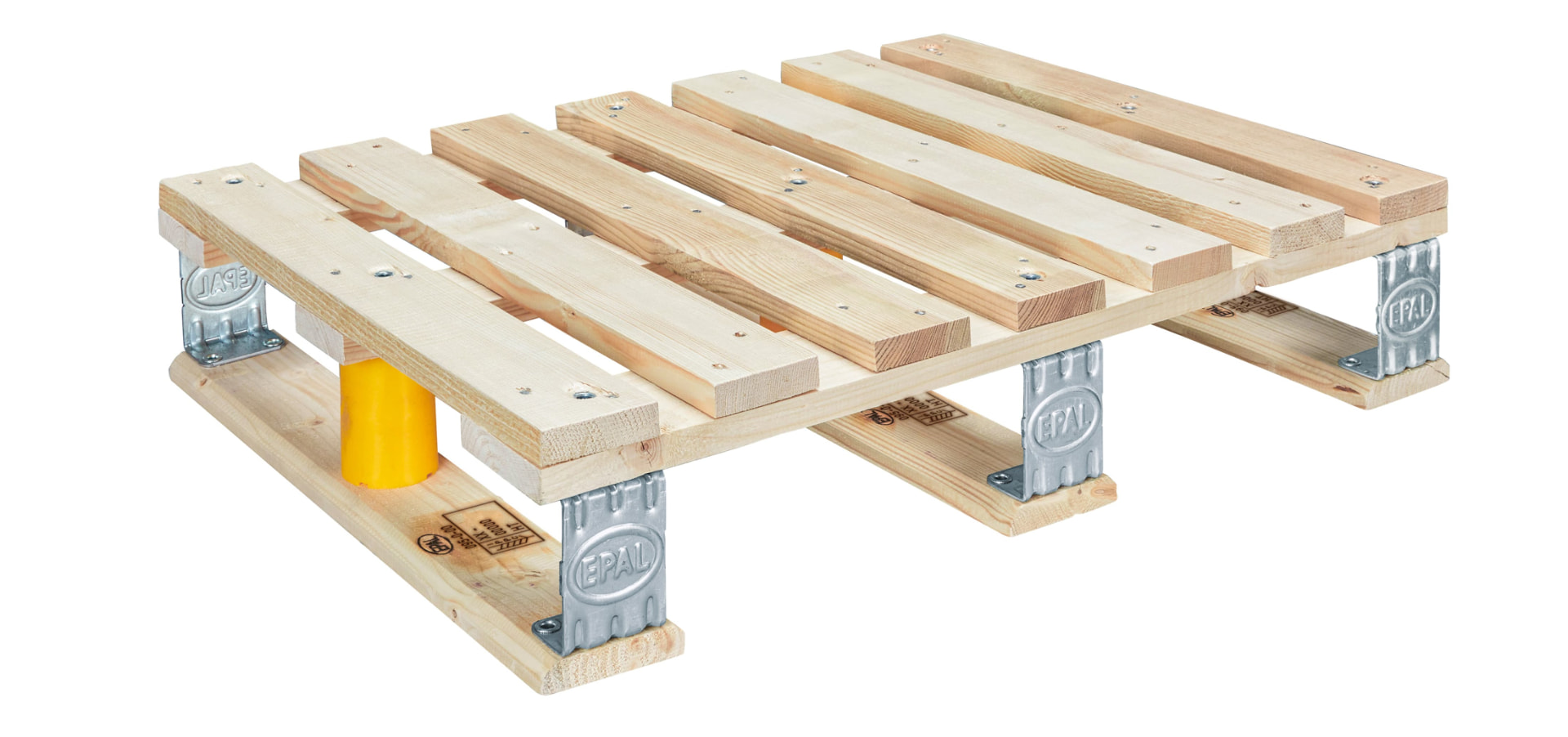 EPAL 7 half pallet 800 x 600 mm, three-quarter view