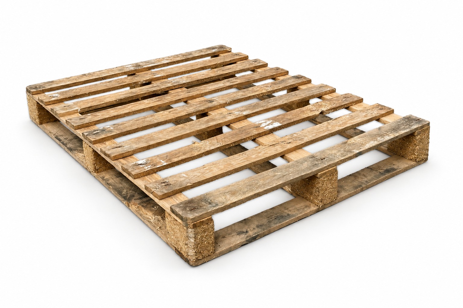 Used Wooden Pallet 1200 x 1000mm - front corner view