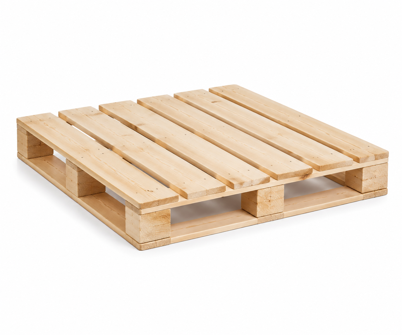 Export wooden pallet 1200 x 1000 mm, three-quarter view