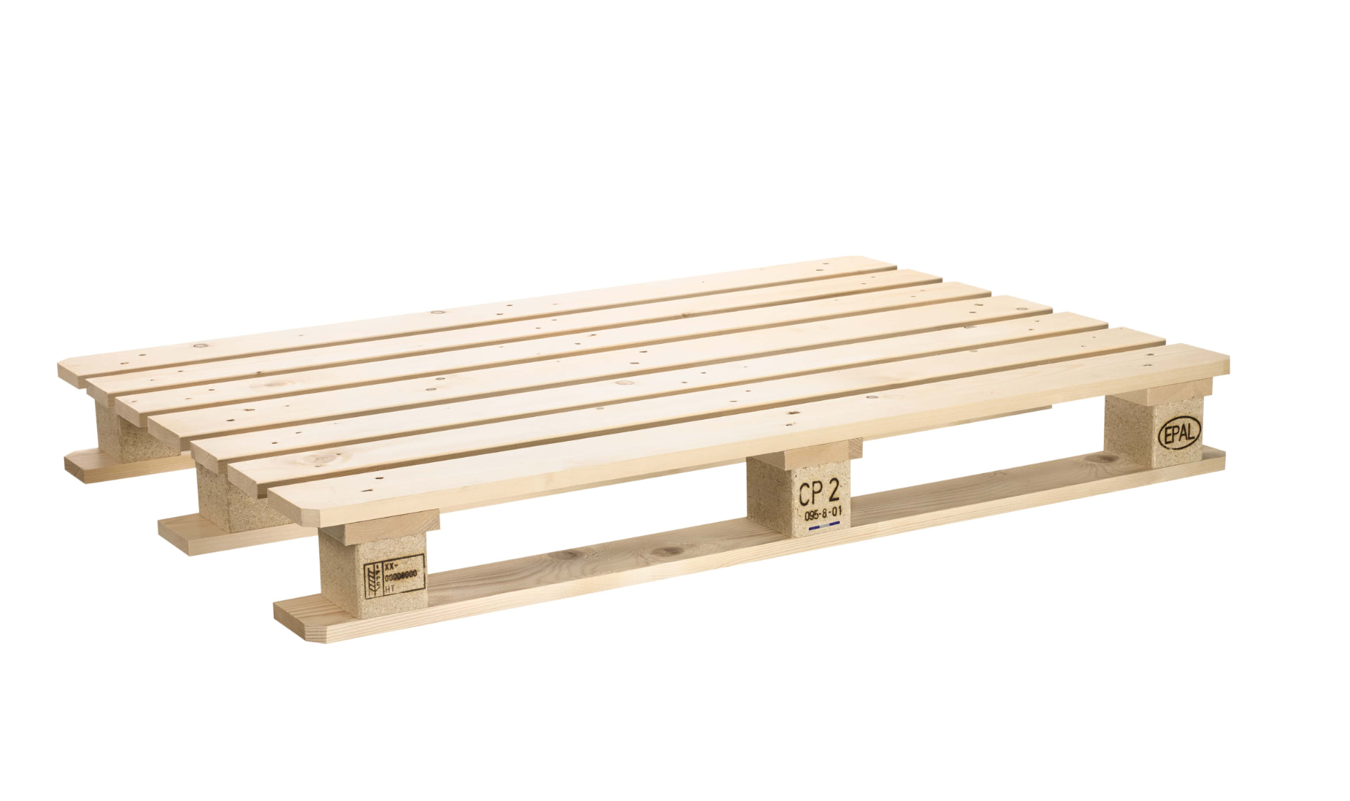 CP2 chemical pallet 800 x 1200 mm, three-quarter view