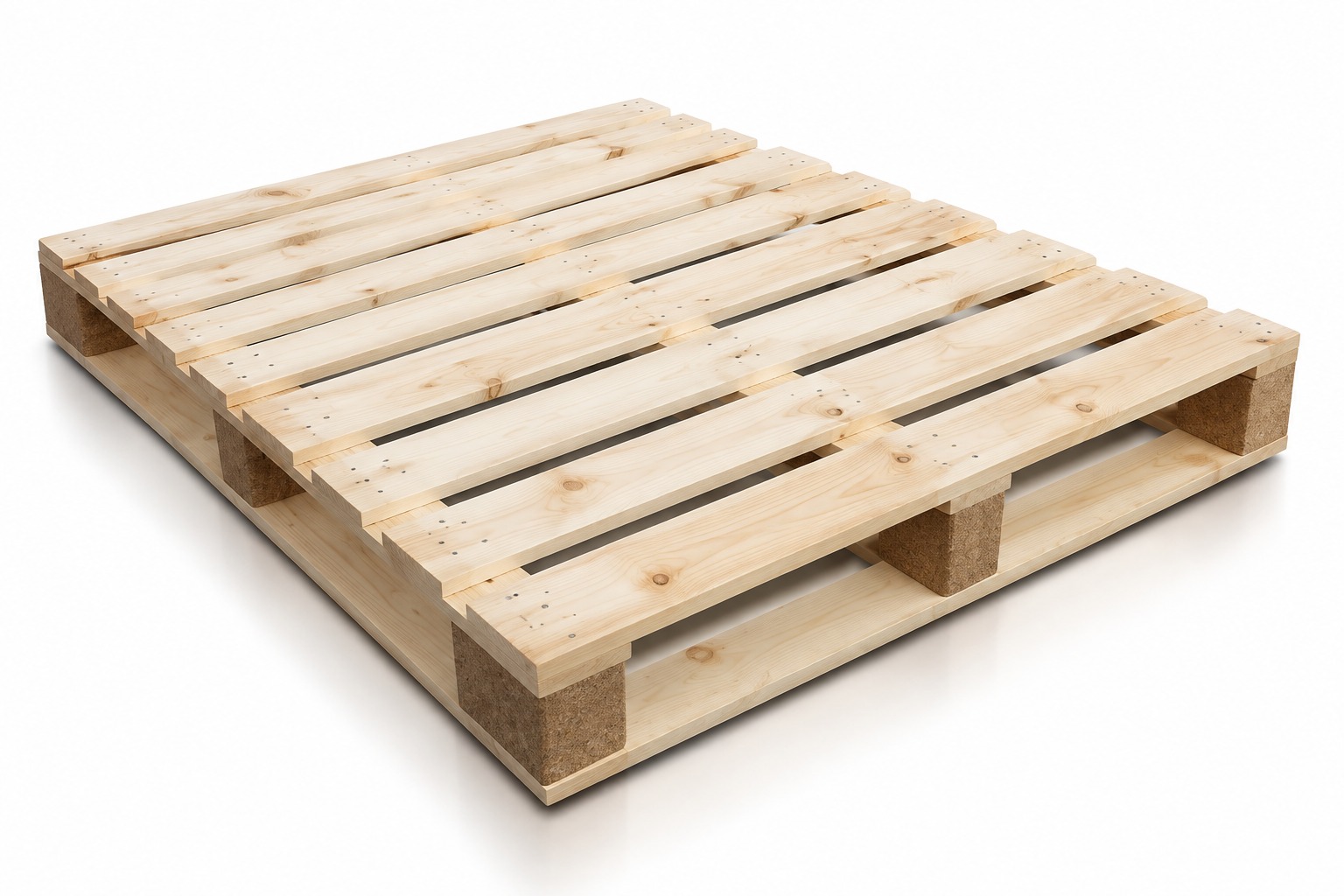 New Wooden Pallet 1200 x 1000mm - front corner view