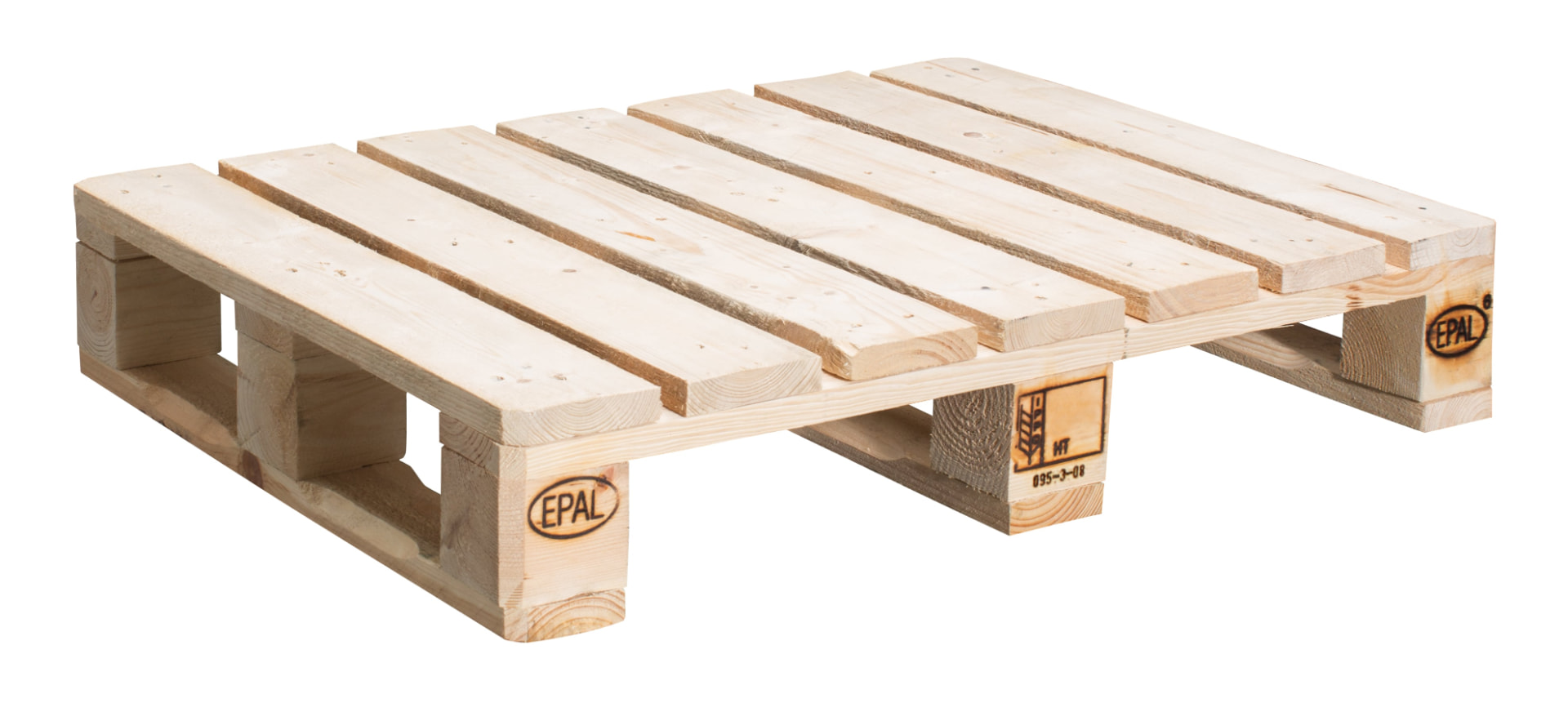EPAL 6 half pallet 800 x 600 mm, three-quarter view