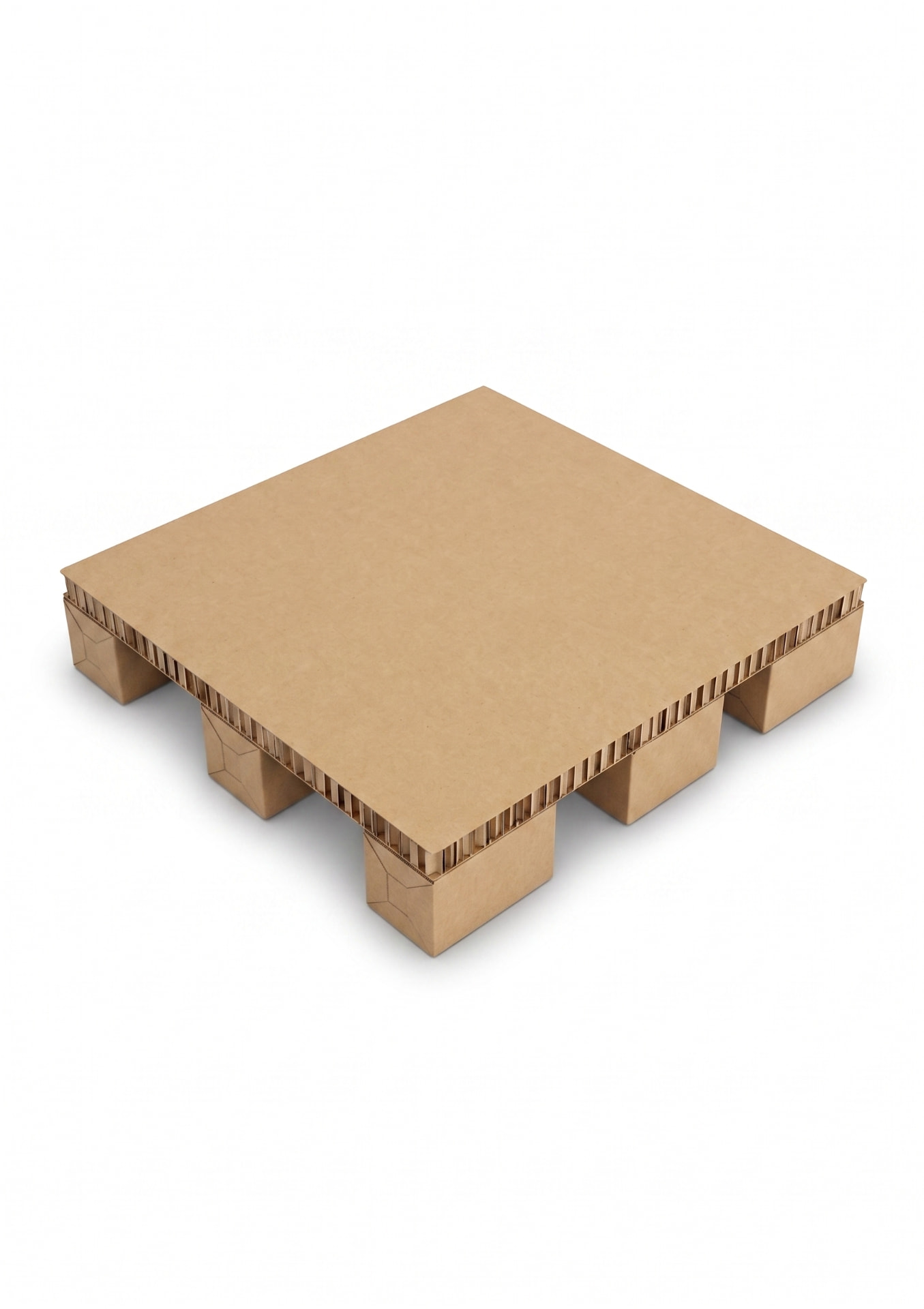 Honeycomb paper pallet 1200 x 1000 mm with nine feet, illustrative reference view