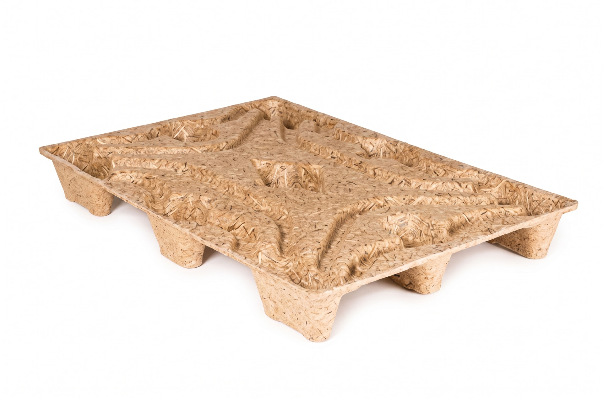Moulded presswood nestable pallet 1200 x 800 mm with nine feet, illustrative reference view