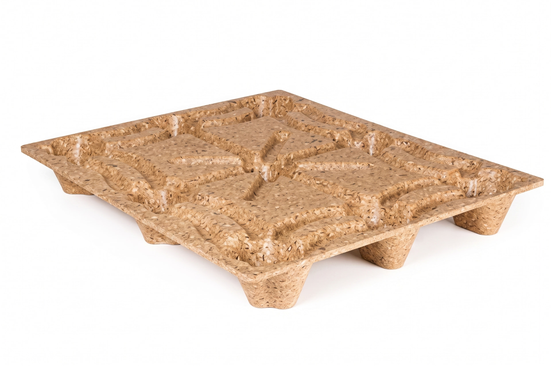 Moulded presswood nestable pallet 1200 x 1000 mm with nine feet, illustrative reference view